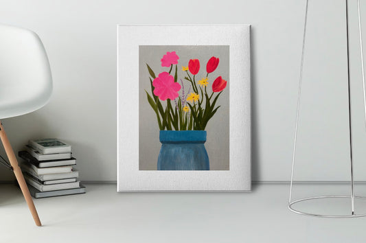 Flowers in Vase Canvas